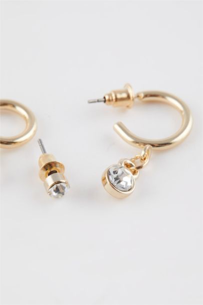 Woman 6 Piece Gold Earrings