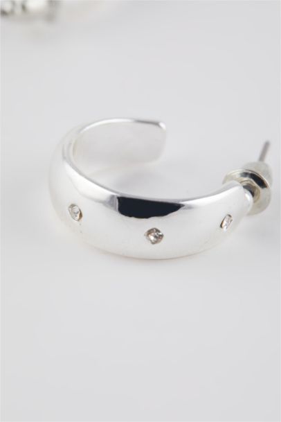 حلق حريمي فضي - 3 قطع