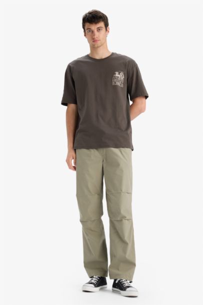 Oversize Fit Crew Neck Back Printed T-Shirt