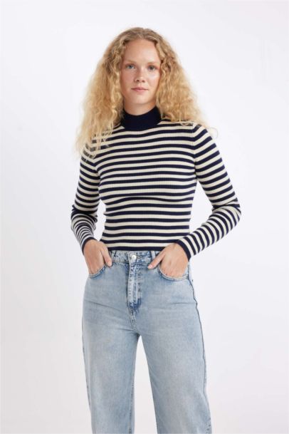 بلوز صوف سليم فيت هاينك ياخة عالية