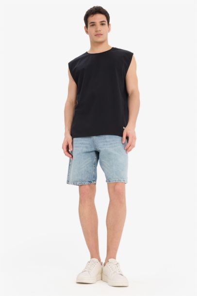 Cotton Boxy Fit Crew Neck Basic Tank Top