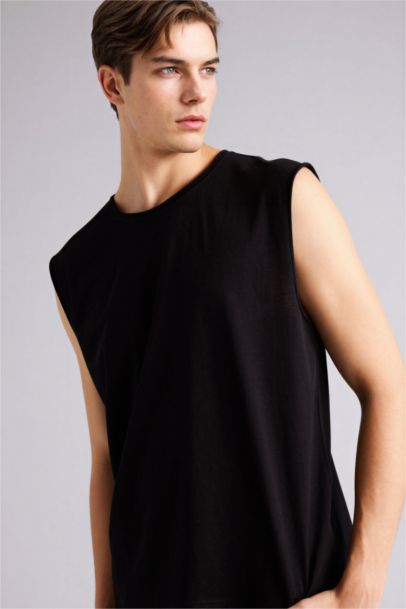 Cotton Boxy Fit Crew Neck Basic Tank Top