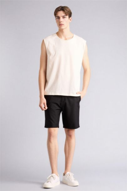 Boxy Fit Crew Neck Basic Cotton Tank Top