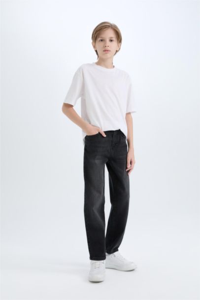 بنطلون اولادي قصة مستقيمة جينز