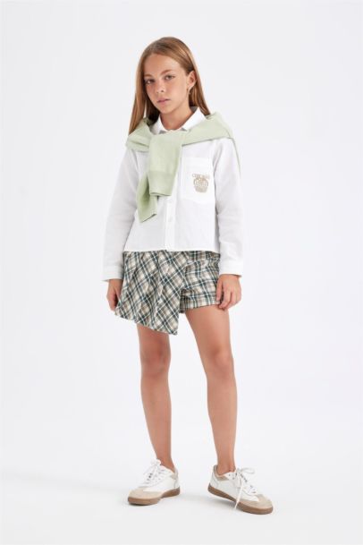 تنورة شورت كاروهات بناتي