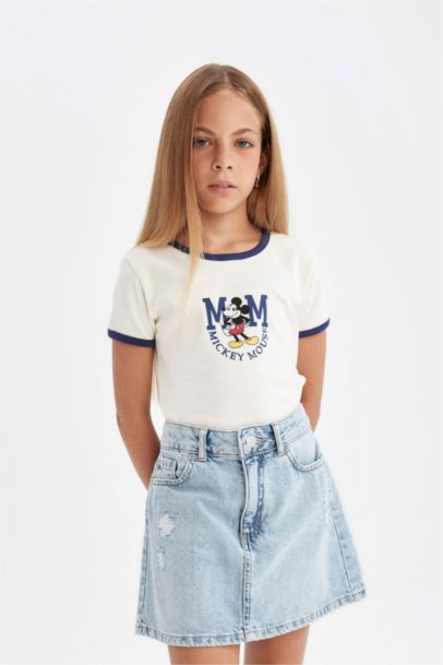 Girl Disney Mickey & Minnie Ribbed T-Shirt