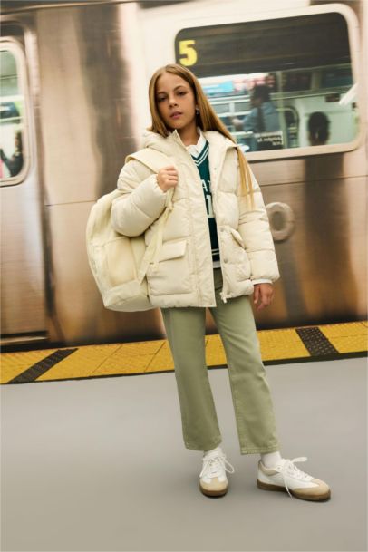 Girl Straight Fit Wide Leg Cotton Pants