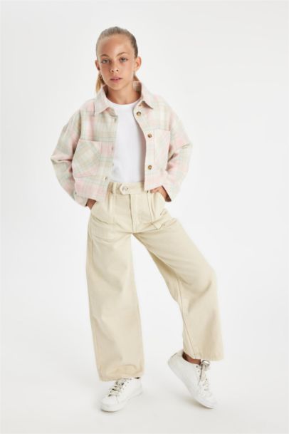 Girl Wide Leg Cotton Trousers