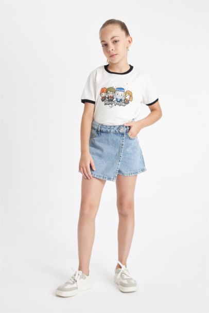 Jupe-short en jean pour Fille