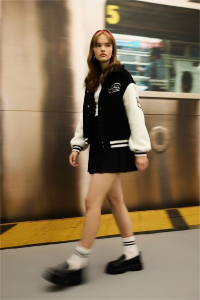 Yüksek Bel Pamuk Astarlı Mini Etek