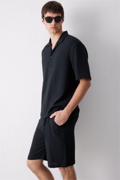 Relax Fit хлопковые, с карманом, базовые прямые бермуды шорты