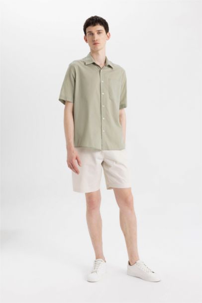 Relax Fit Polo Collar Cotton Shirt