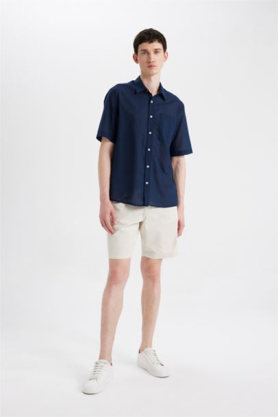 Relax Fit Polo Collar Cotton Shirt