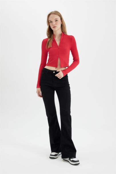 Jean bootcut long à taille normale