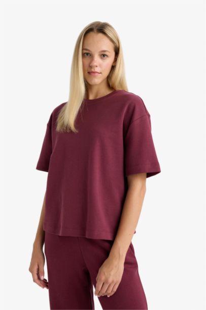 Oversize Loose Fit Crew Neck Basic T-Shirt