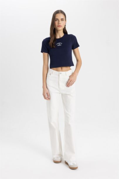 تيشيرت نص كم بطبعة شعار سليم فيت