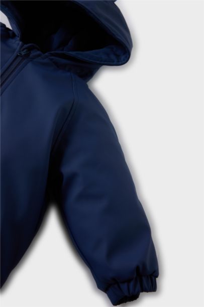 Combinaison imperméable zippée à capuche pour bébé garçon