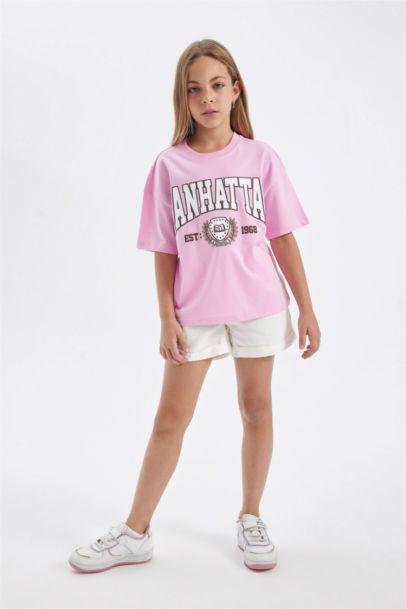 Girl Oversize Fit Printed School T-Shirt