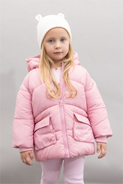 Baby Girl Double-Sided Fleece Lined Waterproof Puffer Jacket