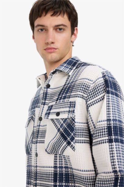 Relax Fit Long Sleeve Waffle Shirt