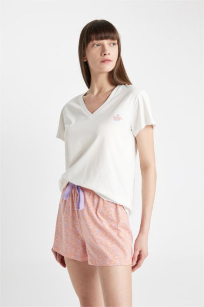 سيت بجامة قصة عادية نص ردن من Fall in Love - قطعتين