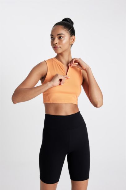 Crew Neck Heavy Fabric Crop Top