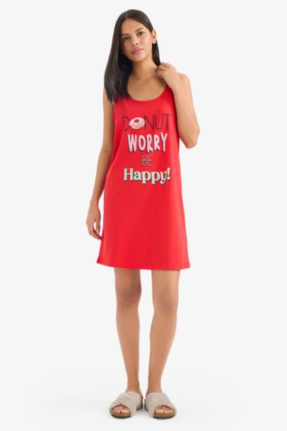 فستان قصة عادية بياقة مدورة Fall in Love من