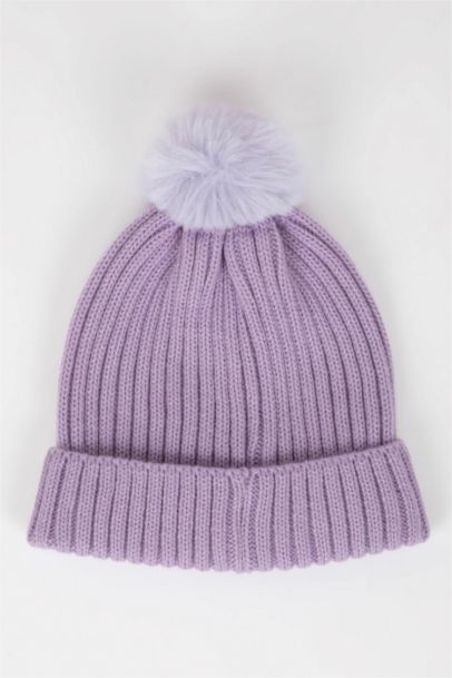 Kız Çocuk 2'li Takım Ponponlu Bere Atkı