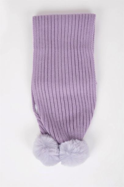 Kız Çocuk 2'li Takım Ponponlu Bere Atkı