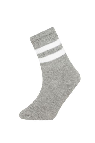 Lot de 3 paires de chaussettes hautes à motif bandes en coton pour Garçon
