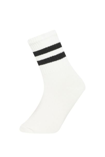 Lot de 3 paires de chaussettes hautes à motif bandes en coton pour Garçon