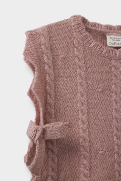 Baby Girl Regular Fit Crew Neck Knit Vest