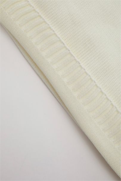 Baby Girl Beige Paris Printed Crew Neck Knitted Pullover