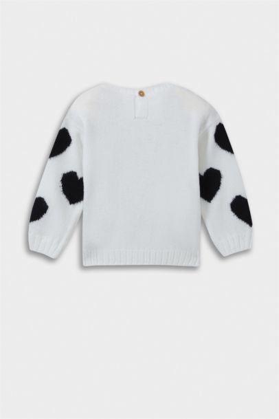 بلوفر Romantic قصة عادية بياقة مستديرة