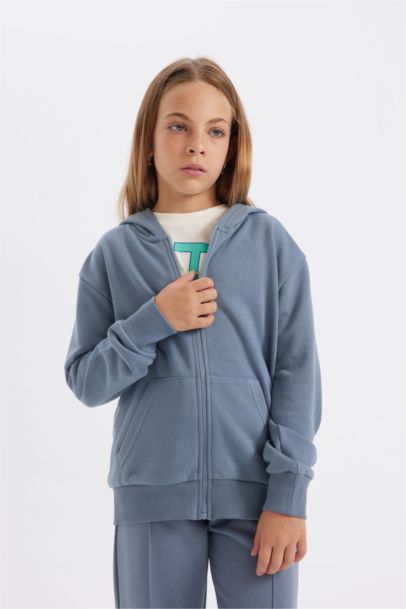 كارديجان للمدرسه بناتي بيزك قصة عادية بكابيشون رمادي