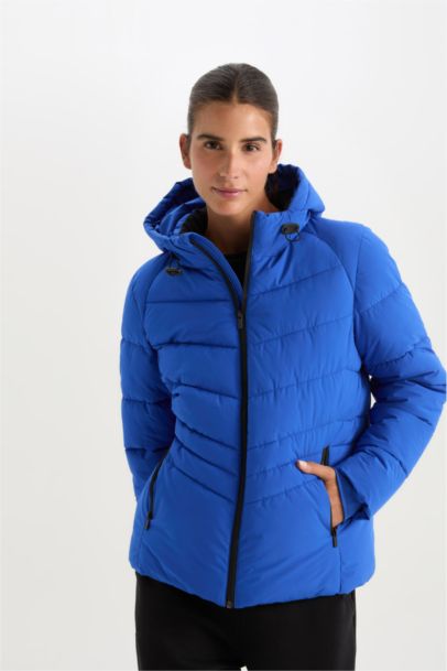 DeFactoFit Hooded Zippered Waterproof Puffer Jacket