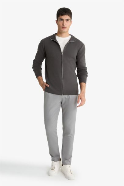 Cardigan à col montant et fermeture zip Coupe standard