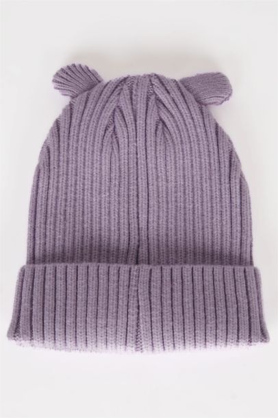 Kız Bebek Kulaklı Örgü Bere