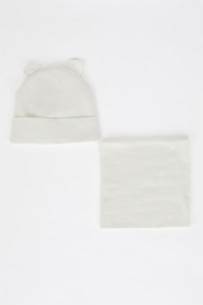 Girl Baby Ribbed Camisole Beanie Scarf 2 Piece Set