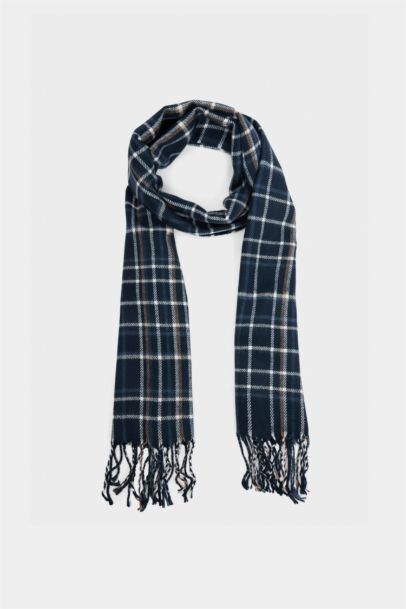 Man Plaid Neck Scarf