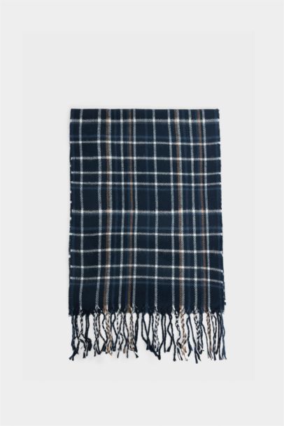 Man Plaid Neck Scarf