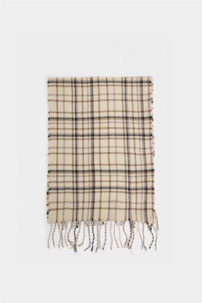 Man Plaid Neck Scarf