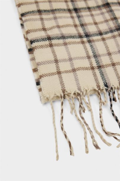 Man Plaid Neck Scarf