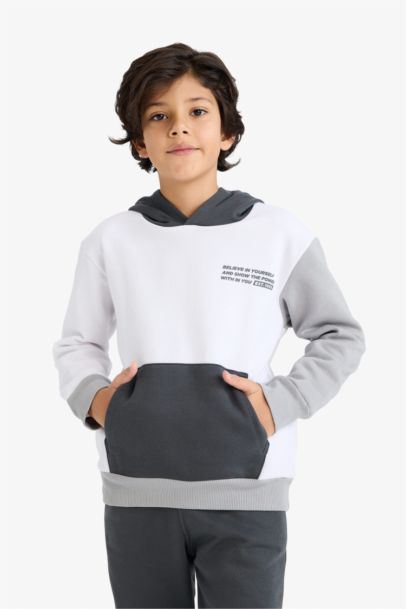 Boy Printed Hooded Sweatshirt Sweatpants 2 Piece Set