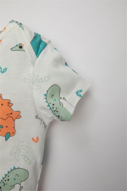 Baby Boy Dinosaur Printed Waffle 2 Piece Set