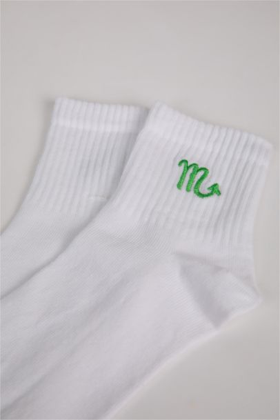 Unisex Pamuklu Akrep Burcu Simgeli Soket Çorap