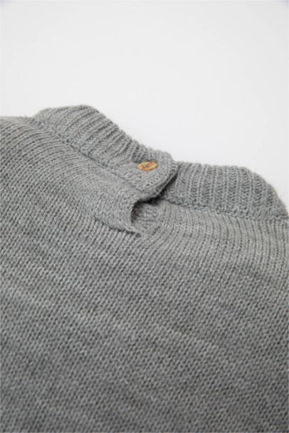 Yarım Balıkçı Yaka Uzun Kollu Triko Elbise Kız Bebek