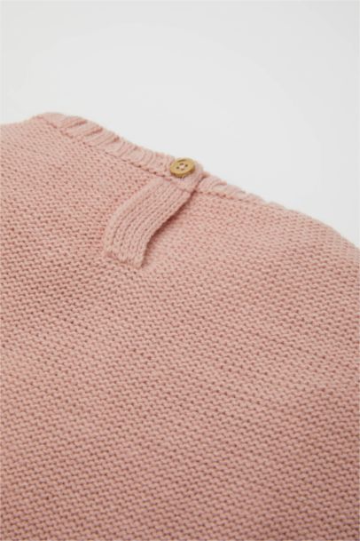 Robe en tricot à motifs fleurs Col rond pour Bébé Fille