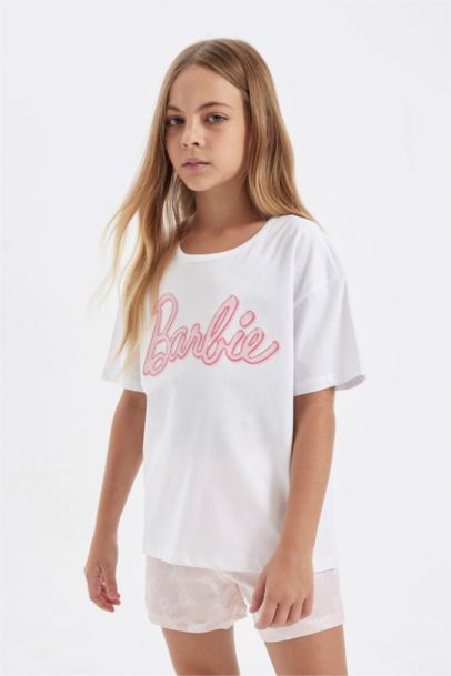 Girl Barbie Boxy Fit 2 Piece Pajama Set