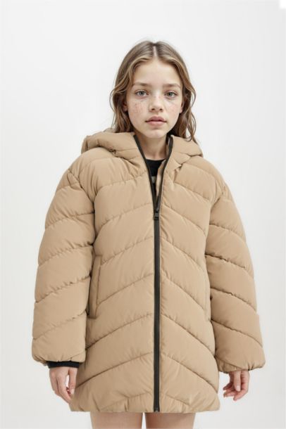 Girl Hooded Waterproof Puffer Jacket